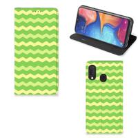Samsung Galaxy A20e | Hoesje met Magneet | Waves Green