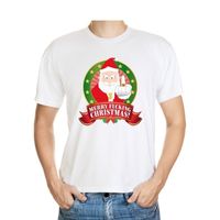 Foute Kerst t-shirt wit Merry Fucking Christmas voor heren - thumbnail