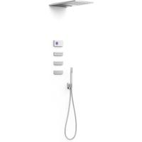 Regendouche set electronisch Tres Shower technology | Inbouw | Thermostaatkraan | 4-weg | Vierkant | Chroom