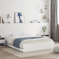 Bedframe met lades bewerkt hout wit 150x200 cm