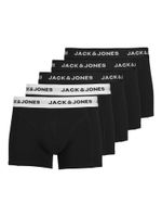 Jack & Jones Jack & Jones Heren Boxershorts Trunks JACSOLID Effen Zwart 5-Pack