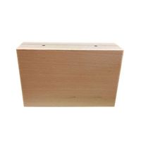 Rechthoekige blanke houten meubelpoot 9 cm - thumbnail