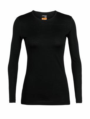 Icebreaker 200 Oasis LS Crewe Thermoshirt Dames Black XL