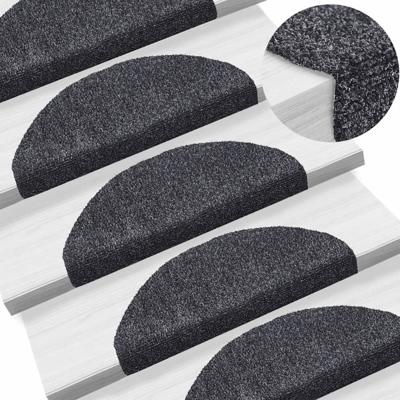 VidaXL Trapmatten zelfklevend 10 st 65x21x4 cm donkergrijs halfrond groot