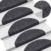 VidaXL Trapmatten zelfklevend 10 st 65x21x4 cm donkergrijs halfrond groot