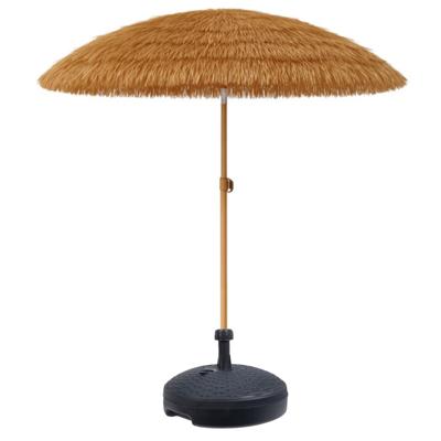 Gardlov tuin Parasol Hawaii - raffia - kantelbaar - D150 cm - naturel - incl parasolvoet