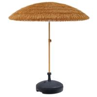 Gardlov tuin Parasol Hawaii - raffia - kantelbaar - D150 cm - naturel - incl parasolvoet