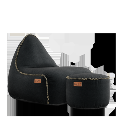 Canvas Lounge Chair & Pouf