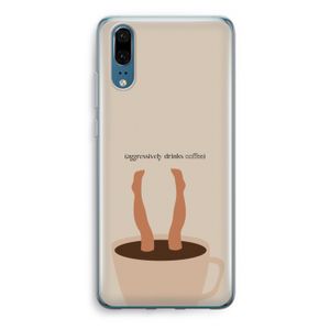 Aggressively drinks coffee: Huawei P20 Transparant Hoesje