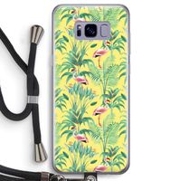 Flamingo party: Samsung Galaxy S8 Transparant Hoesje met koord