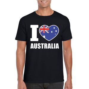 Zwart I love Australie fan shirt heren 2XL  -