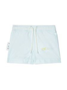 Off-White Kids short de bain à rayures - Bleu