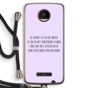 Regenboog: Motorola Moto Z Force Transparant Hoesje met koord