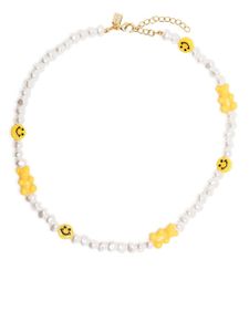 Crystal Haze collier Candy Chain serti de perles - Blanc
