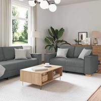 Bankstel met kussen 3 pcs Grijs 220 x 78 x 84 cm Stof