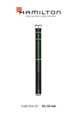 Horlogeband Hamilton H694354107 Onderliggend Nylon/perlon Multicolor 22mm