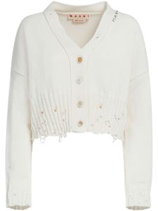 Marni cardigan à effet-usé - Blanc