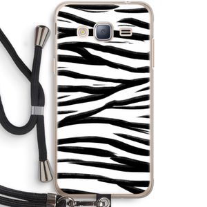 Zebra pattern: Samsung Galaxy J3 (2016) Transparant Hoesje met koord