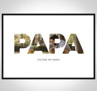 Papa, mijn held poster met foto in letters
