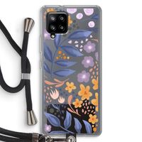 Flowers with blue leaves: Samsung Galaxy A42 5G Transparant Hoesje met koord