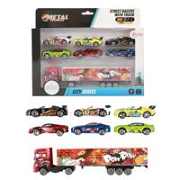 Toi Toys Vrachtwagen Pop Art Met 6 Raceauto's - thumbnail