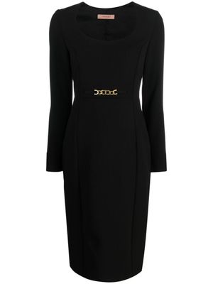 TWINSET robe mi-longue à design sans manches - Noir
