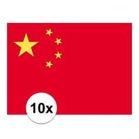 10x stuks Vlag van China plakstickers - thumbnail
