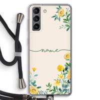 Gele bloemen: Samsung Galaxy S21 Transparant Hoesje met koord