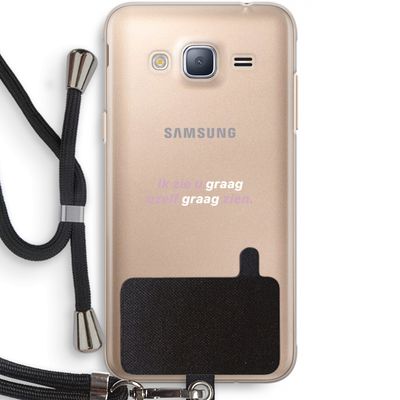 uzelf graag zien: Samsung Galaxy J3 (2016) Transparant Hoesje met koord