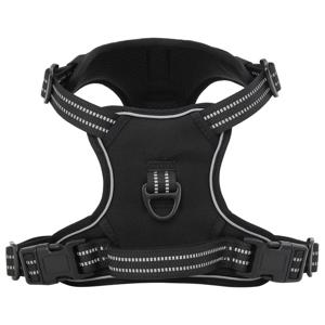 VidaXL Hondentuigje met riem en halsband verstelbaar s zwart