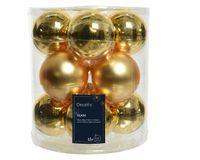 Kerstbal glas d8 cm licht goud 12st kerst - Decoris - thumbnail