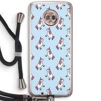 Eenhoorns overal: Motorola Moto G6 Transparant Hoesje met koord