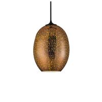 Ovale LED Hanglamp met Koperkleurig 3D-Glas - E27 Fitting