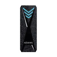 Behuizing voor Harde Schijf Aisens ASM2-RGB013B Zwart USB USB-C USB 3.0 Ethernet LAN