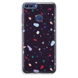 Dark Rounded Terrazzo: Huawei P Smart (2018) Transparant Hoesje