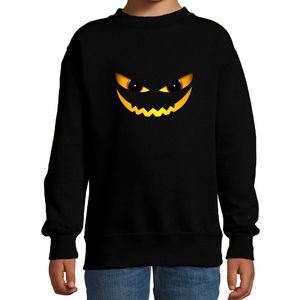 Duivel gezicht halloween verkleed sweater zwart voor kinderen