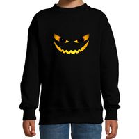 Duivel gezicht halloween verkleed sweater zwart voor kinderen - thumbnail