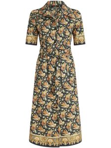 ETRO robe mi-longue à imprimé animalier - Noir