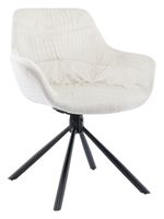 Artistiq Draaibare Eetkamerstoel 'Tyonna' Velvet, kleur Crème