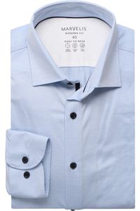 Marvelis Performance Modern Fit Jersey shirt lichtblauw/wit, Faux-uni