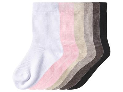 lupilu 7 Paar kinder sokken (roze/wit/grijs/bruin/zwart, 27/30)