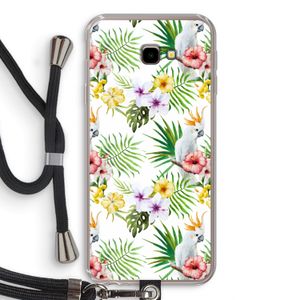 Gele kuif: Samsung Galaxy J4 Plus Transparant Hoesje met koord