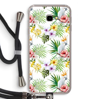 Gele kuif: Samsung Galaxy J4 Plus Transparant Hoesje met koord