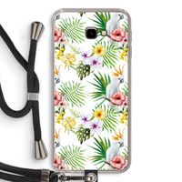 Gele kuif: Samsung Galaxy J4 Plus Transparant Hoesje met koord