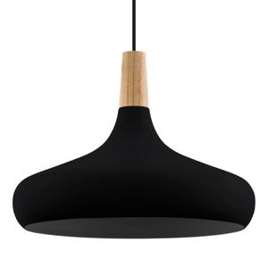 Eglo Zwarte hanglamp Sabinar Ø 40cm met hout 900163