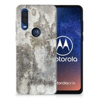 Motorola One Vision TPU Siliconen Hoesje Beton Print - thumbnail