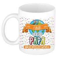 Naam mok papa Fabian - wit - de beste - keramiek - 300 ml - Vaderdag/verjaardag