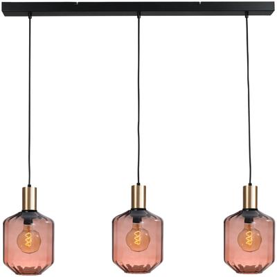 Masterlight 3-lichts hanglamp - goud -Porto met Jagger red glazen - Ø 24cm - 2711-05-02-100-3-9
