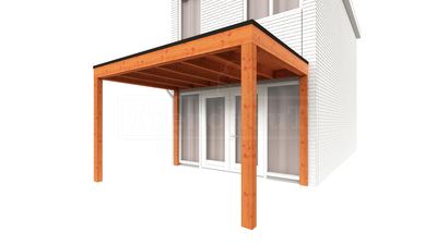 Trendhout Aanbouwveranda Modena 370x300 cm- Plat dak- Hout- Trendhout
