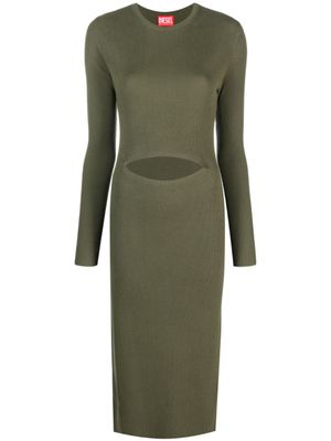 Diesel robe en maille à découpe - Vert